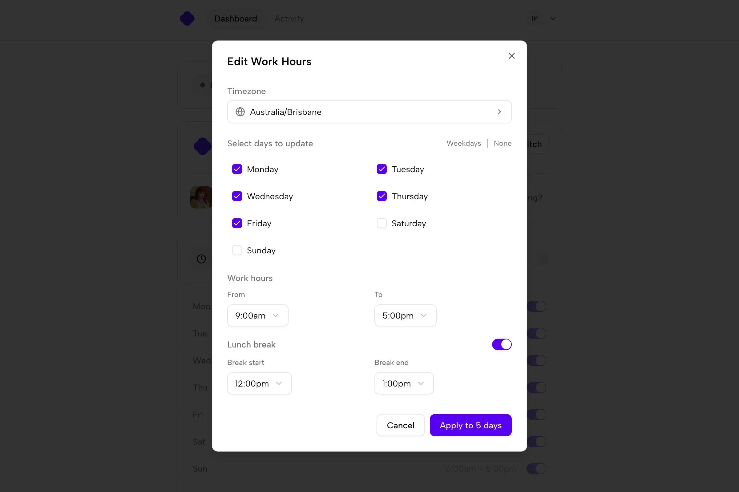 Idle Pilot schedule configuration